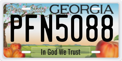 GA license plate PFN5088