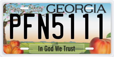 GA license plate PFN5111