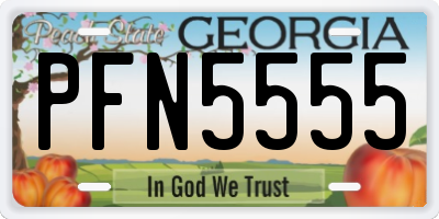 GA license plate PFN5555