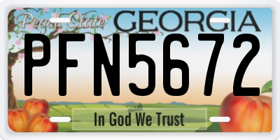 GA license plate PFN5672