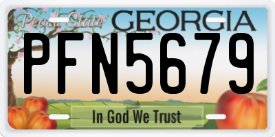 GA license plate PFN5679