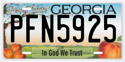 GA license plate PFN5925