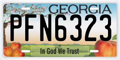 GA license plate PFN6323