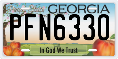 GA license plate PFN6330