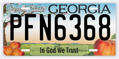 GA license plate PFN6368