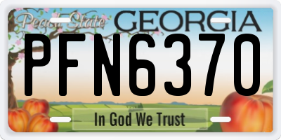 GA license plate PFN6370