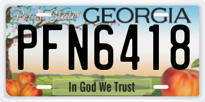 GA license plate PFN6418