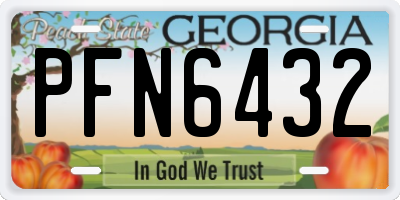 GA license plate PFN6432