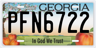 GA license plate PFN6722