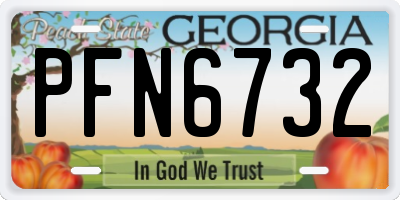 GA license plate PFN6732