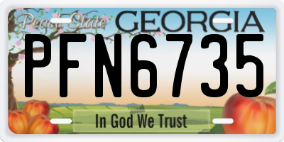 GA license plate PFN6735