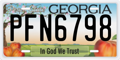 GA license plate PFN6798