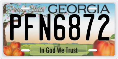 GA license plate PFN6872