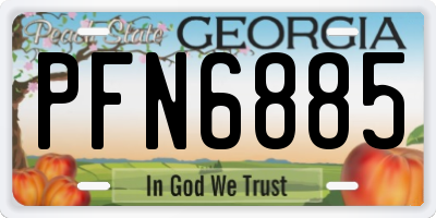 GA license plate PFN6885