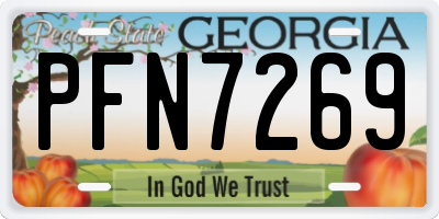 GA license plate PFN7269