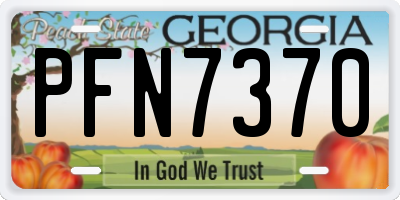 GA license plate PFN7370