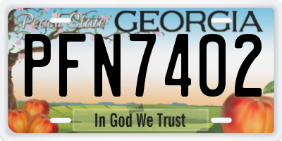 GA license plate PFN7402
