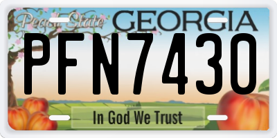 GA license plate PFN7430