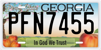 GA license plate PFN7455