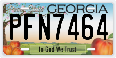 GA license plate PFN7464