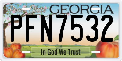 GA license plate PFN7532
