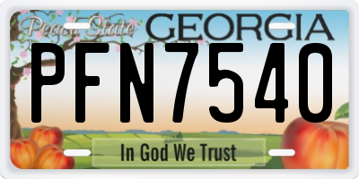 GA license plate PFN7540