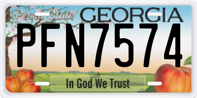 GA license plate PFN7574