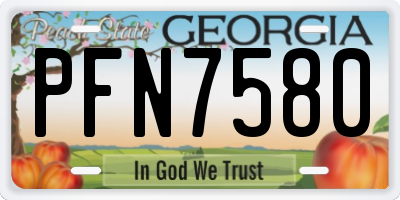 GA license plate PFN7580
