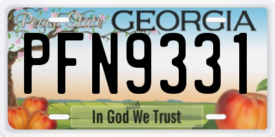 GA license plate PFN9331