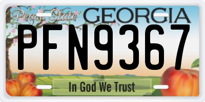 GA license plate PFN9367