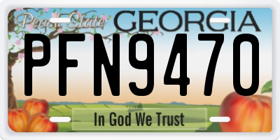 GA license plate PFN9470