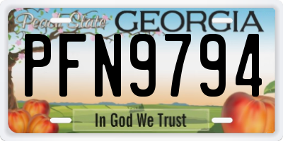 GA license plate PFN9794