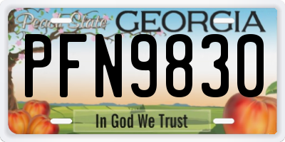 GA license plate PFN9830