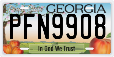 GA license plate PFN9908