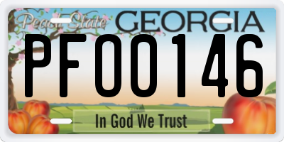 GA license plate PFO0146