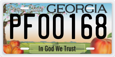 GA license plate PFO0168