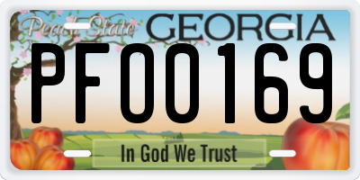 GA license plate PFO0169