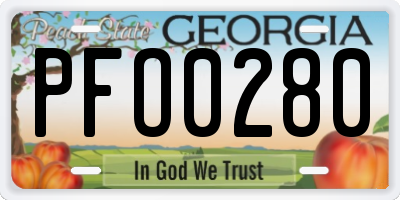 GA license plate PFO0280