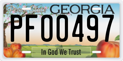 GA license plate PFO0497