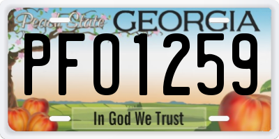 GA license plate PFO1259
