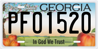 GA license plate PFO1520