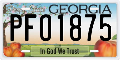 GA license plate PFO1875
