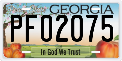 GA license plate PFO2075