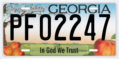 GA license plate PFO2247