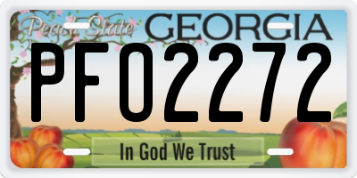 GA license plate PFO2272