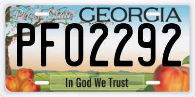 GA license plate PFO2292