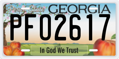 GA license plate PFO2617