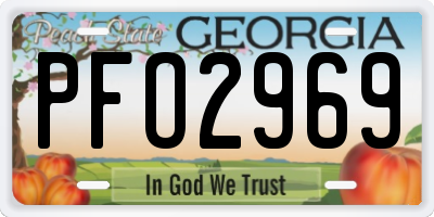 GA license plate PFO2969
