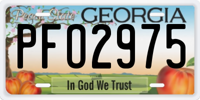 GA license plate PFO2975