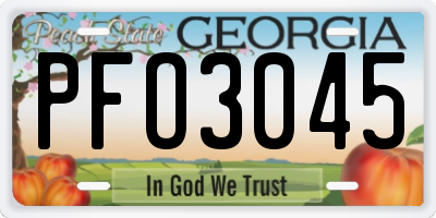 GA license plate PFO3045